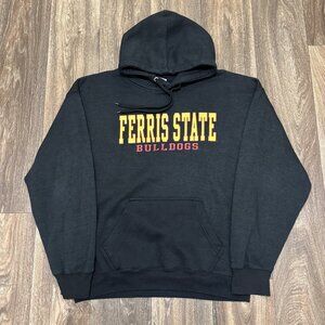 Ferris State Univ Hoodie Men’s L Dark Gray FSU Bulldogs College Sweatshirt